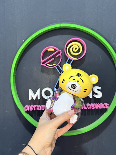 Alcancia tigre amarilla con gelatina 