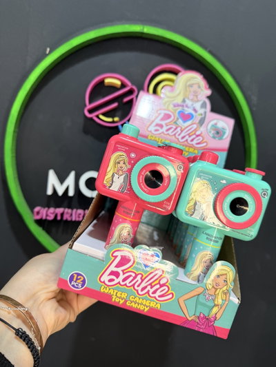 Camara con caramelo barbie x 12 un
