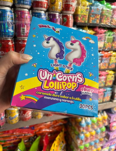 Chupetin unicornio led x 30 un