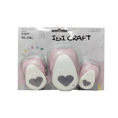 PERFORADORA ARTISTICA IBI CRAFT SET X 3 UNID.CORAZONES 17-25-38 MM.[HCP-234MB3]