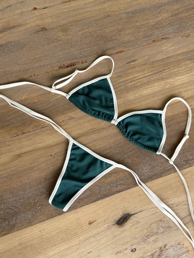 Bikini Niza verde y crema 