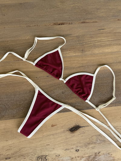 Bikini Niza bordó y crema 