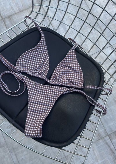 Bikini Cuadrillé Marrón