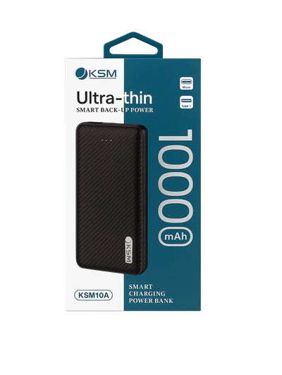 Cargador Portatil Power Bank KSM Ultra Thin de 10.000 mAh