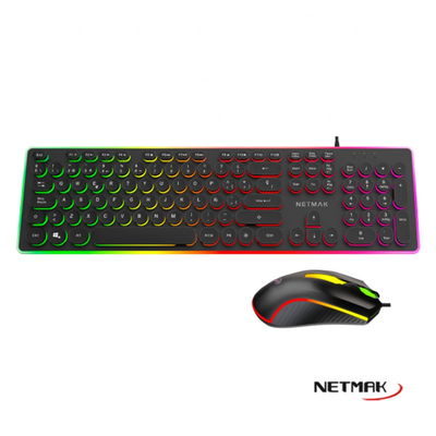 Combo Gamer Netmak Vortex Teclado y Mouse Retroiluminados