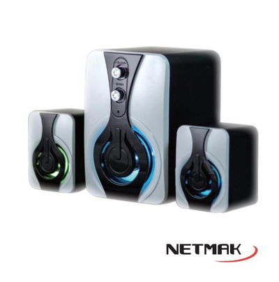 Parlante USB 2.1 Retroiluminado Netmak Trueno