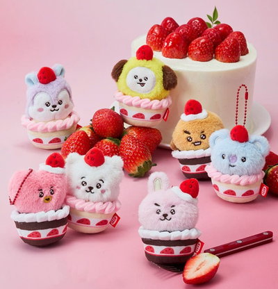 [pedido a Corea] BT21 STRAWBERRY TART PLUSH KEYRING STRAWBERRY PARTY