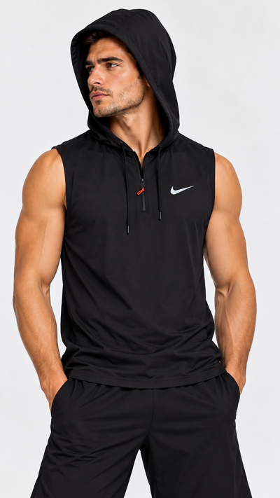 Musculosa Deportiva NIKE con Capucha y Cierre – Lycra Elastizada