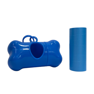 Dispenser Huesito 🦴 Porta Bolsitas Cuelga en Correa + 1 Rollo