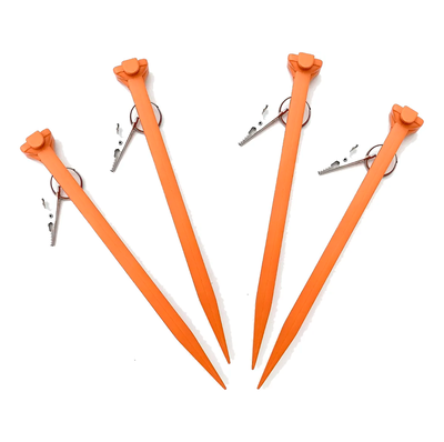 estacas plasticas con broche para lona playera x4