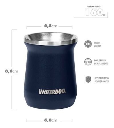 Waterdog - Contenedores - Mates 240 cc Indigo - Acero AISI 304 - ZOILO240IN