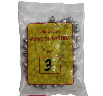 Plomito nº 3 Shury x 250 gr, municion partida, lastre 90 unidades aprox