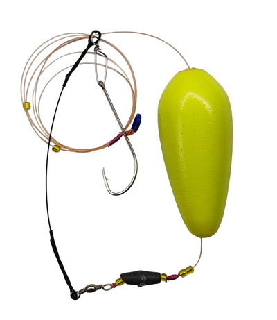 Linea Dorado Tararira Flote Boya Madera Pera 8cm lider anzuelo 7/0