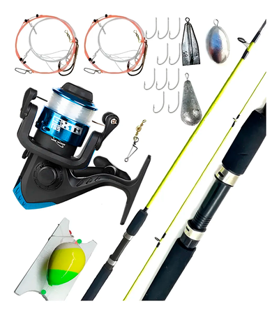 Combo Equipo Pesca Completo Albatros Caña Scout Reel Tanza