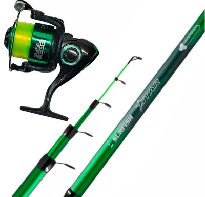 Combo Pejerrey Surfish Caña Star 4mt + Reel Guazu 2000 Tanza