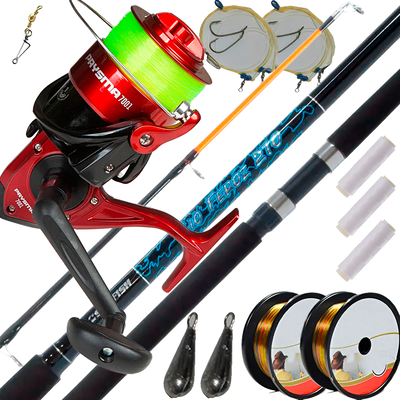 Combo Para Mar Completo, Caña, Reel, Lineas, Plomos, Tanza++