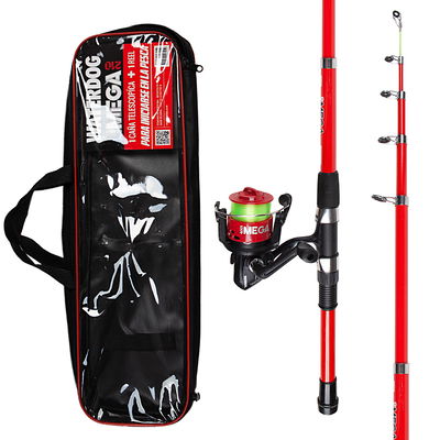 WATERDOG - Combo caña y reel, 2,10mts telescopica, en bols - COMBOMEGA210