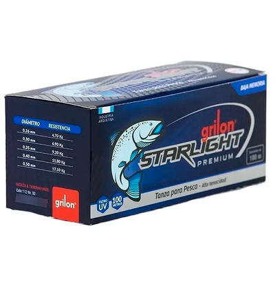 Grilon - Tanza Grilon Starlight Negra caja 12 rollos 035mm Negra