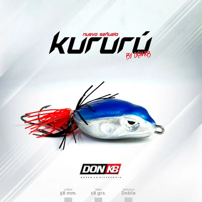 Señuelo Don KB KURURU, Rana antienganche tipo sapo de 18 grs y 58 mm