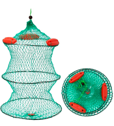 Vivero nylon verde Mediano Red de pesca con flotador