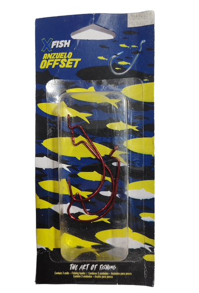 Xfish - Anzuelos Offset en Blister de 3 anzuelos 2/0