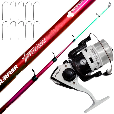 Surfish - Combo Pejerrey Caña Surfish Star 4mts ROJA + Reel TS3