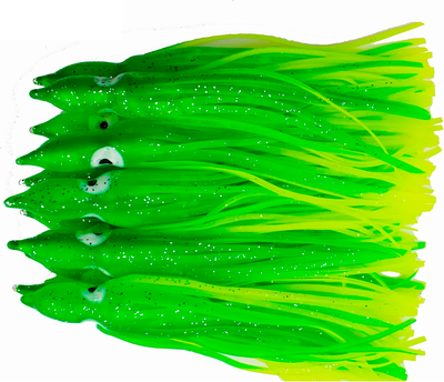 Xfish - Señuelos calamar Pulpito x 10 unidades, sin anzuelos VERDE