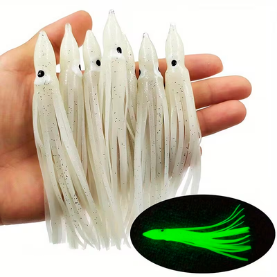 Xfish - Señuelos calamar Pulpito x 10 unidades, sin anzuelos FLUO