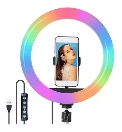 ARO FLASH LED SELFIE RGB 26CM MJ26 SIN TRIPODE