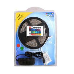 TIRA LED 3528 RGB CON FUENTE Y CONTROL (5 mts)