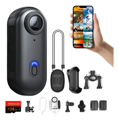 Cámara De Acción 4k Deportiva 128gb Filmadora Accesorios Negro