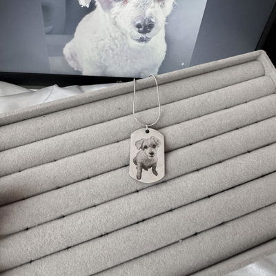 Collar con Foto Grabada Clásico