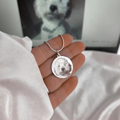 Set Collar y Llavero con Foto Grabada