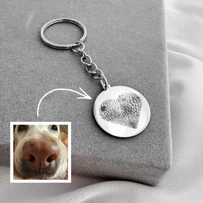 Llavero con Huella de Nariz de Mascota