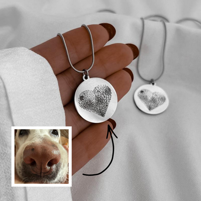 Collar con Huella de Nariz de Mascota