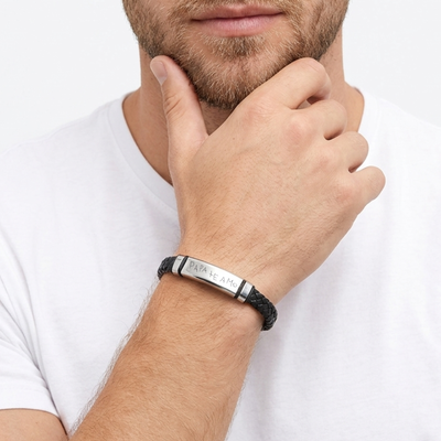Pulsera simil cuero Grabada para papá