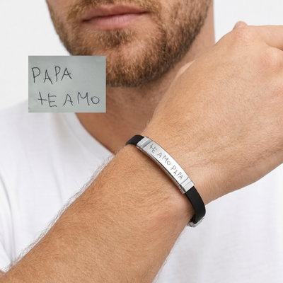 Pulsera simil cuero Grabada para papá