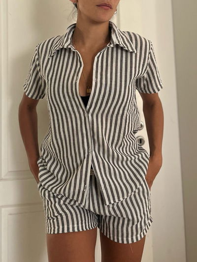 Pijama Camisero Rayado