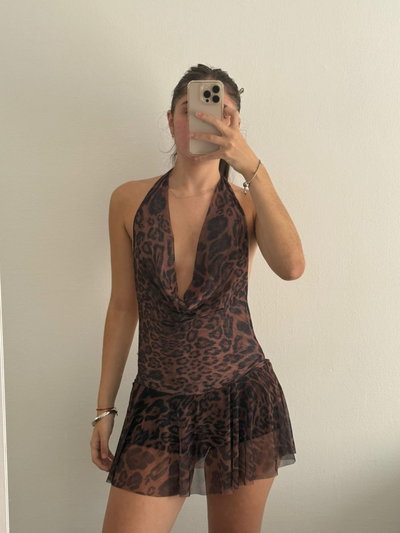 Vestido Print de Tul 