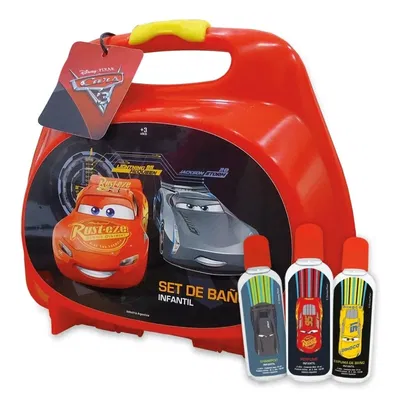 Set De Baño Cars Valija Perfume + Shampoo + Espuma