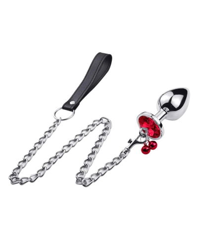 Plug Anal de Acero con Strass + Correa