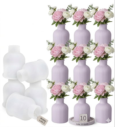 COMBO POR 10 MOLDES FLOREROS RAYADOS