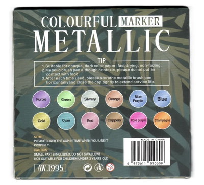 MARCADORES METALIZADOS POR 12 COLORES