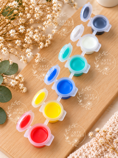 TIRA SEIS POTECITOS CON COLORES PRIMARIOS 