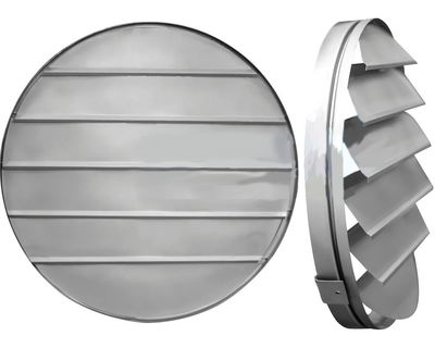 Rejilla Ventilacion Persiana Movil 20cm Metalico Baño Cocina Gris