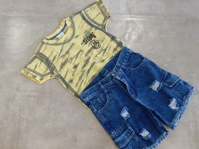 Bermuda de Jean con Roturas Varón