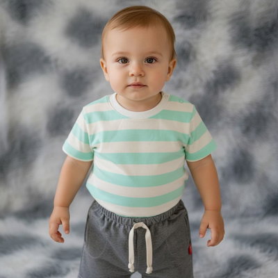 Conjunto Comfy Day Rayado Bebé Niño – Set Verano
