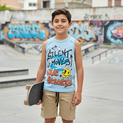 Musculosa Grafiti Niño – Remera Estampada Pido Libre