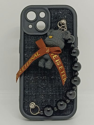 iPhone 15 - Poodle Bear con Brazalete - Black