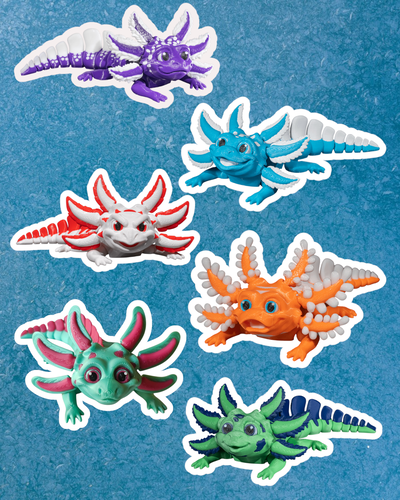 Figuras flexi articuladas Axolote